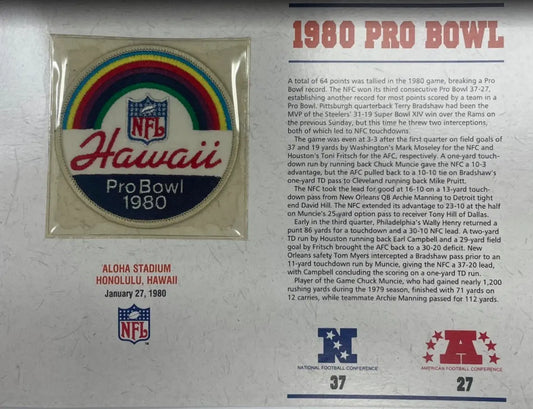 1980 NFL Pro Bowl Willabee & Ward Stat Card Patch