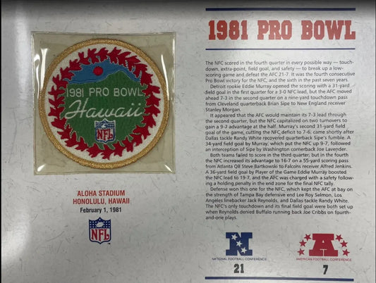 1981 NFL Pro Bowl Willabee & Ward Stat Card Patch