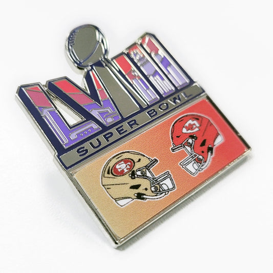 2024 NFL Super Bowl LVIII 58 Dueling Pin Kansas City Chiefs San Francisco 49ers Lapel