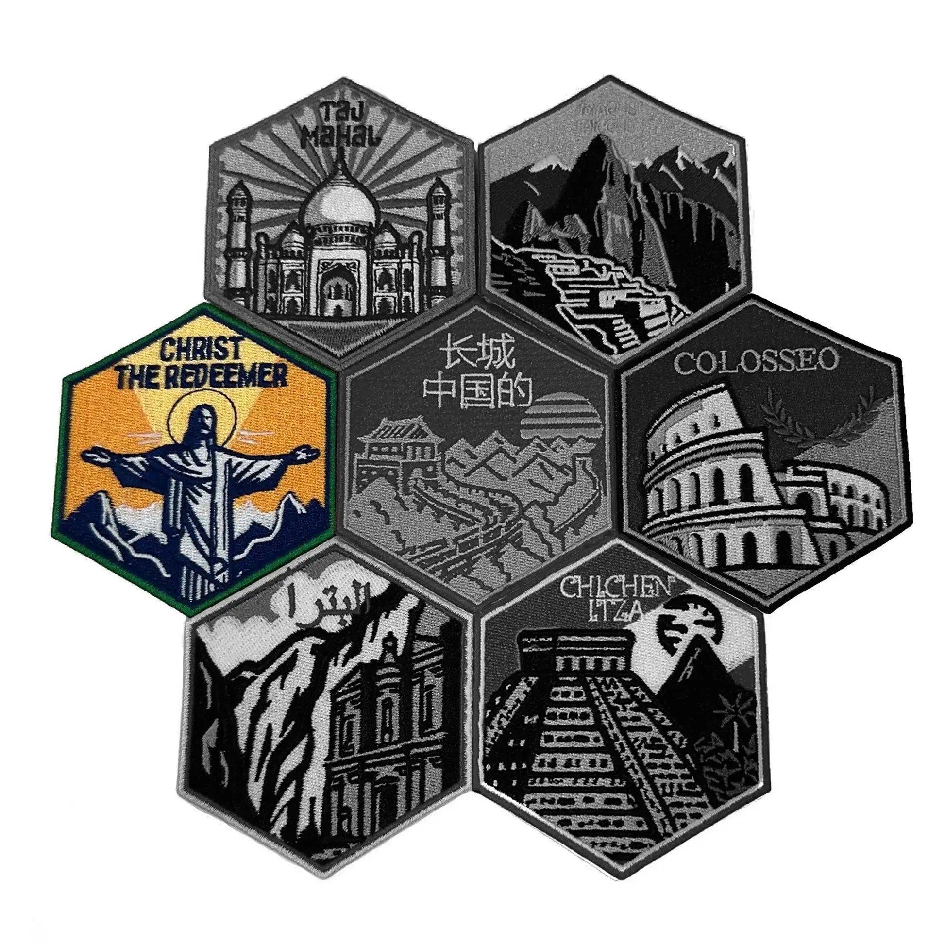 7 Wonders Of The World Travel Patch Christ The Redeemer Souvenir Brazil Embroidered Iron On