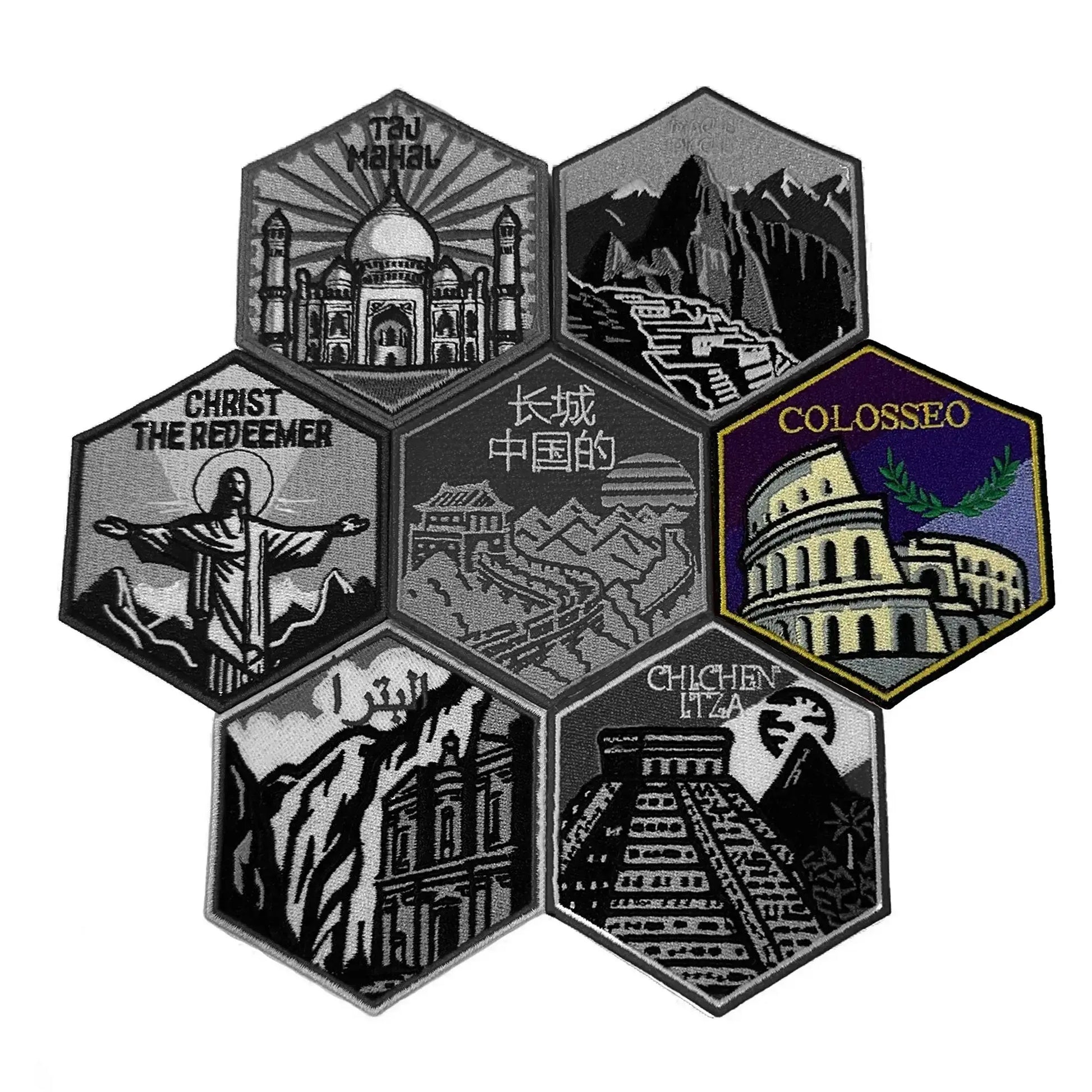 7 Wonders Of The World Travel Patch Colosseum Souvenir Rome Italy Embroidered Iron On