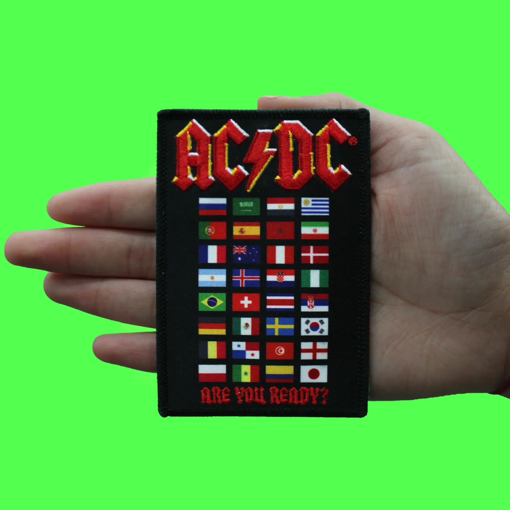 ACDC Are You Ready? Patch Classic Rock Band Sublimated Embroidered Iron On