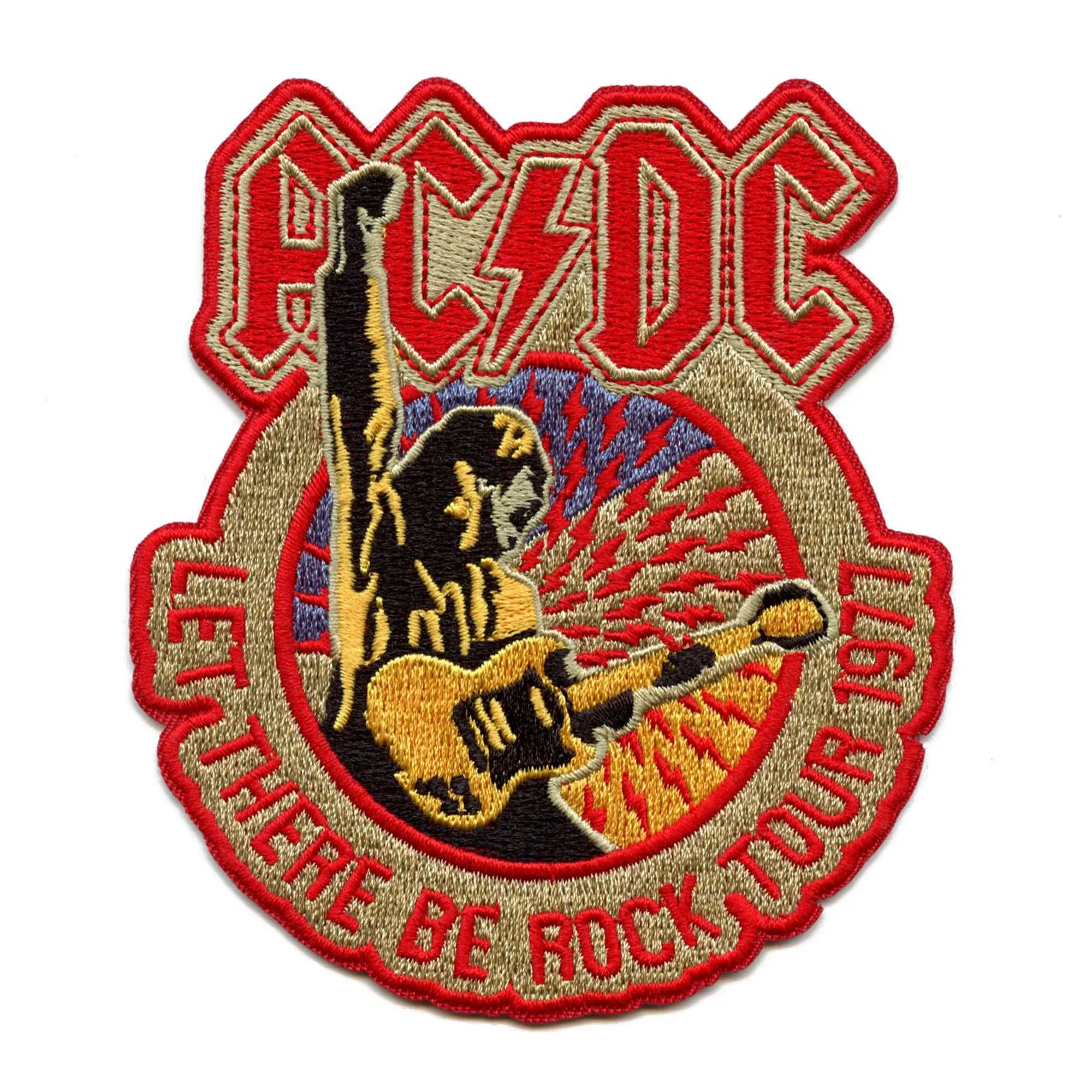 ACDC Let There Be Rock 1977 Tour Patch Classic Rock Band Embroidered Iron On