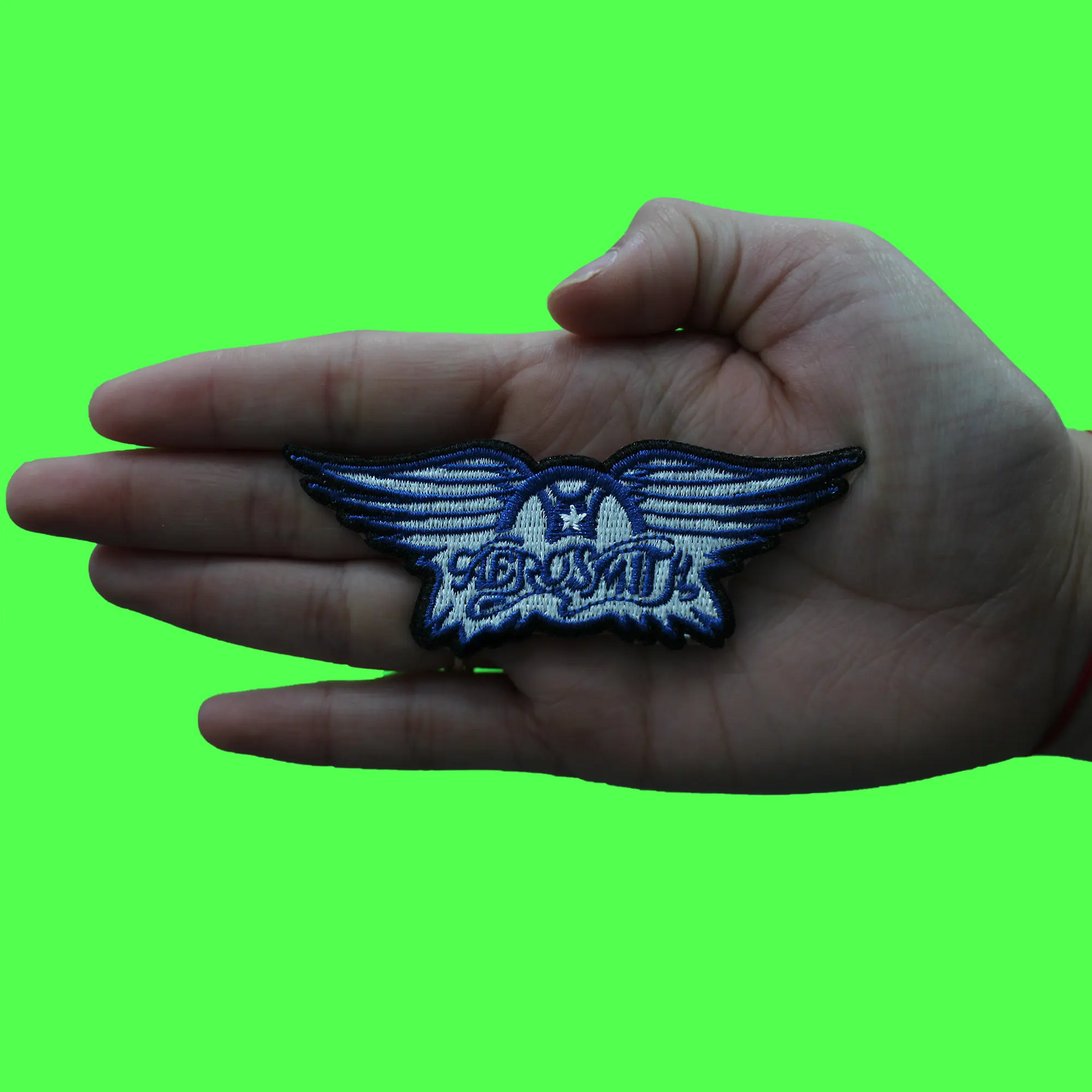 Aerosmith Blue Wings Patch Classic Rock Band Embroidered Iron On