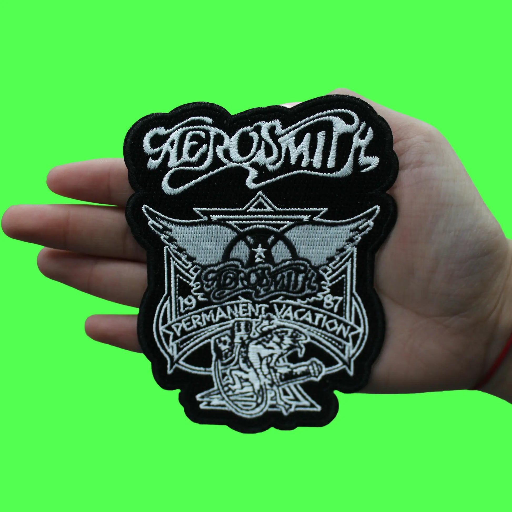 Aerosmith Permanent Vacation Patch Rock Band 1987 Album Embroidered Iron On