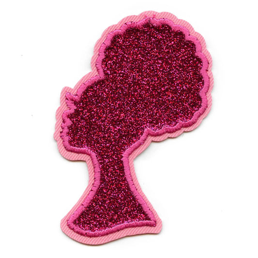 Afro Barbie Side Silhouette Patch Doll Toy Movies Applique Iron On