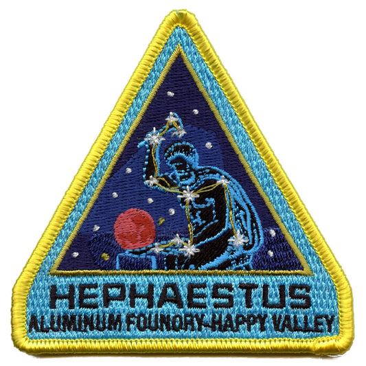 For All Of Mankind Patch Hephaestus Aluminum Founory Happy Valley Embroidered Iron On