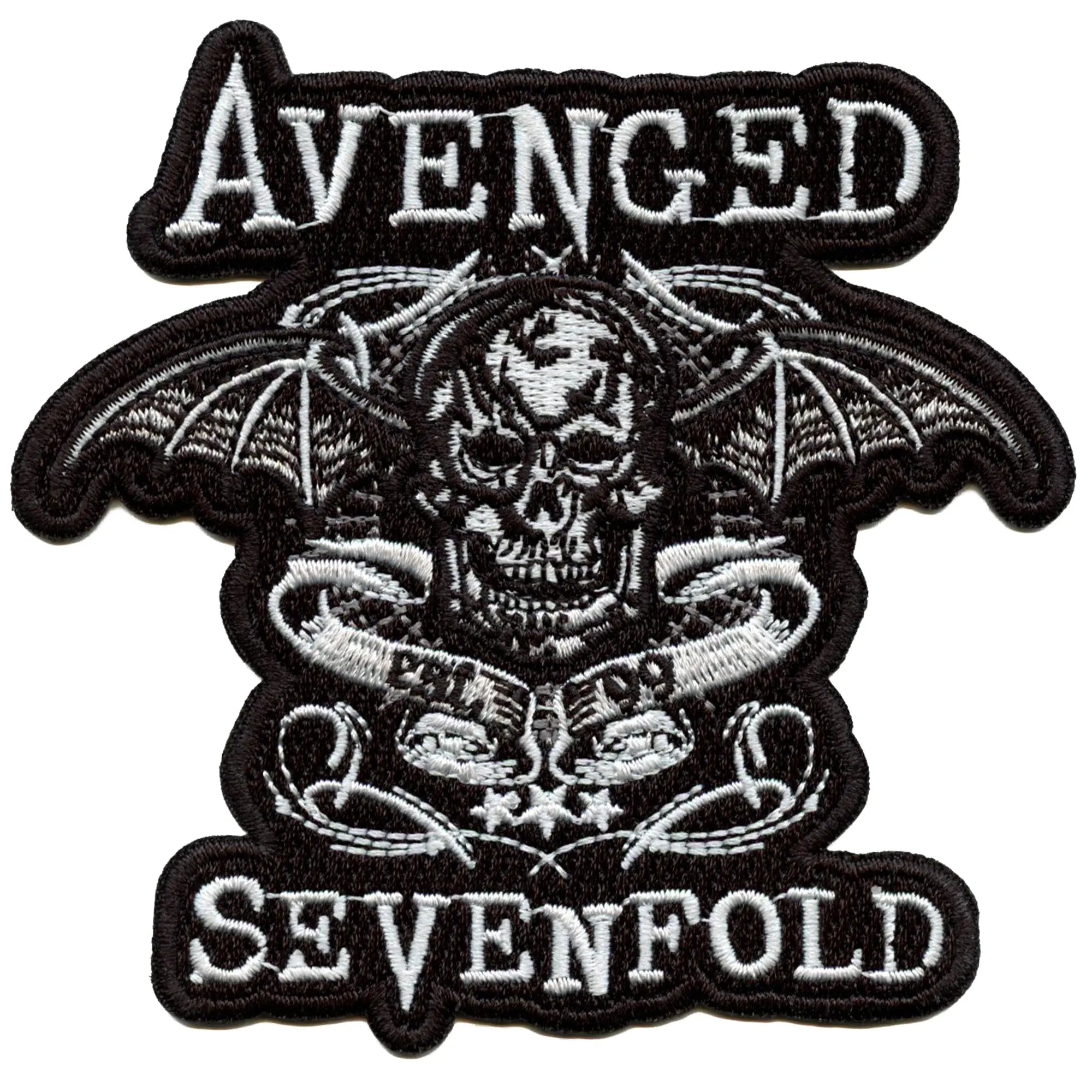 Avenged Sevenfold Rock Band Patch Deathbat Banner Cut-Out Embroidered Iron On