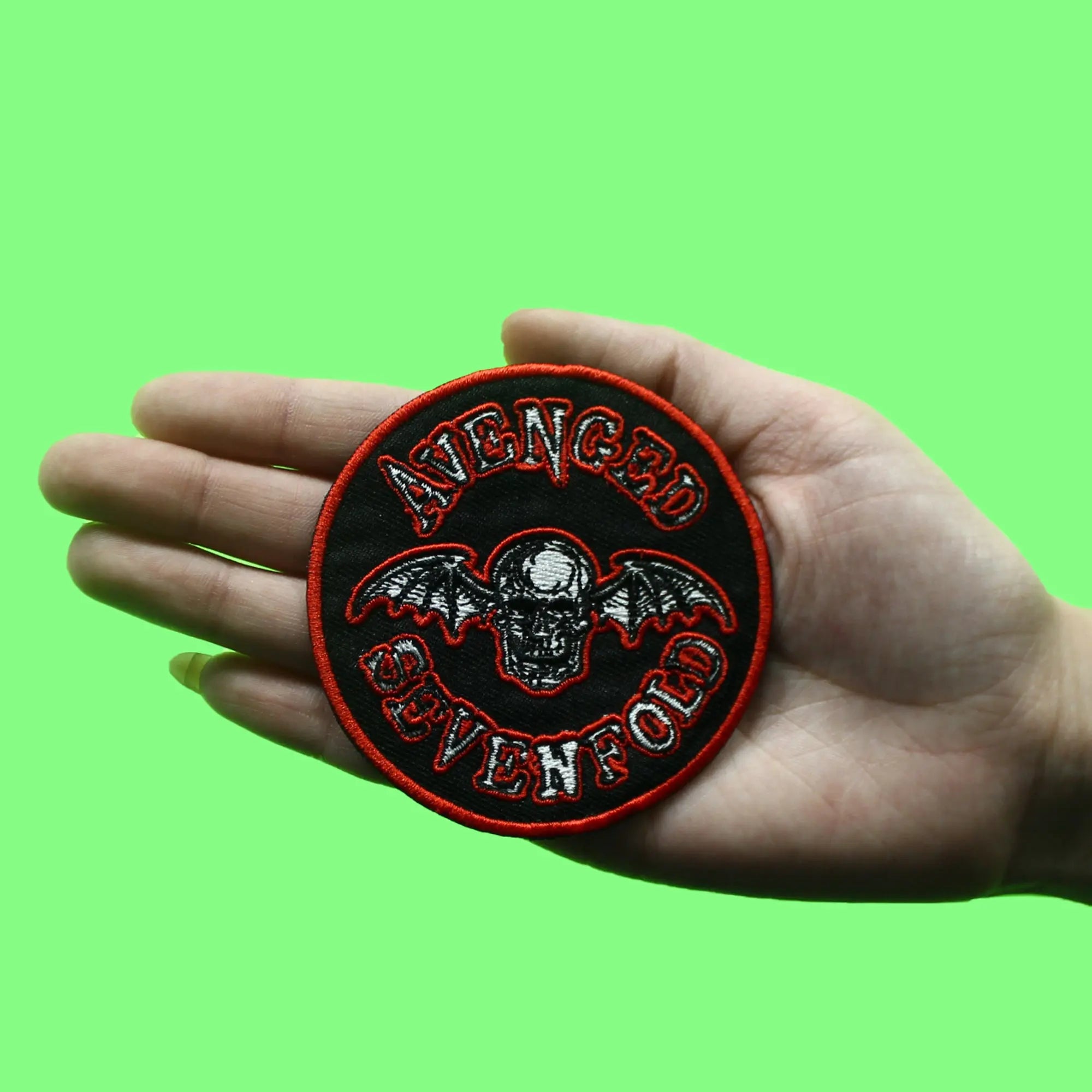 Avenged Sevenfold Round Patch Death Bat Orange Embroidred Iron On