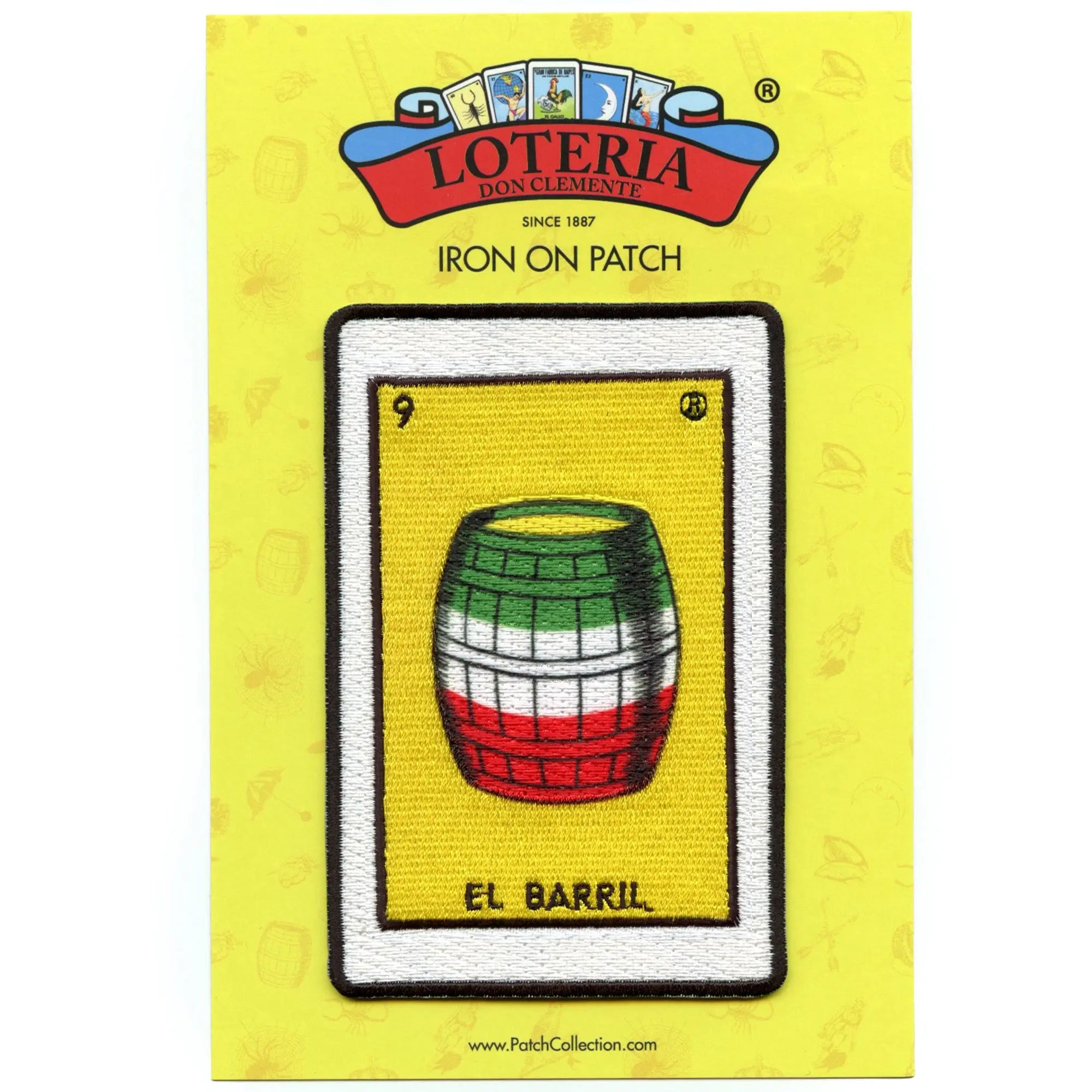 El Barril 9 Patch Mexican Loteria Card Sublimated Embroidery Iron On Patch Collection