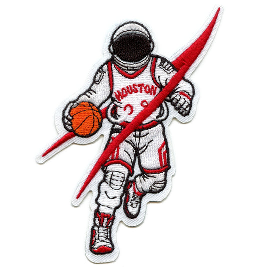 Houston Basketball Astronaut Patch Red White Jersey Embroidered Iron On