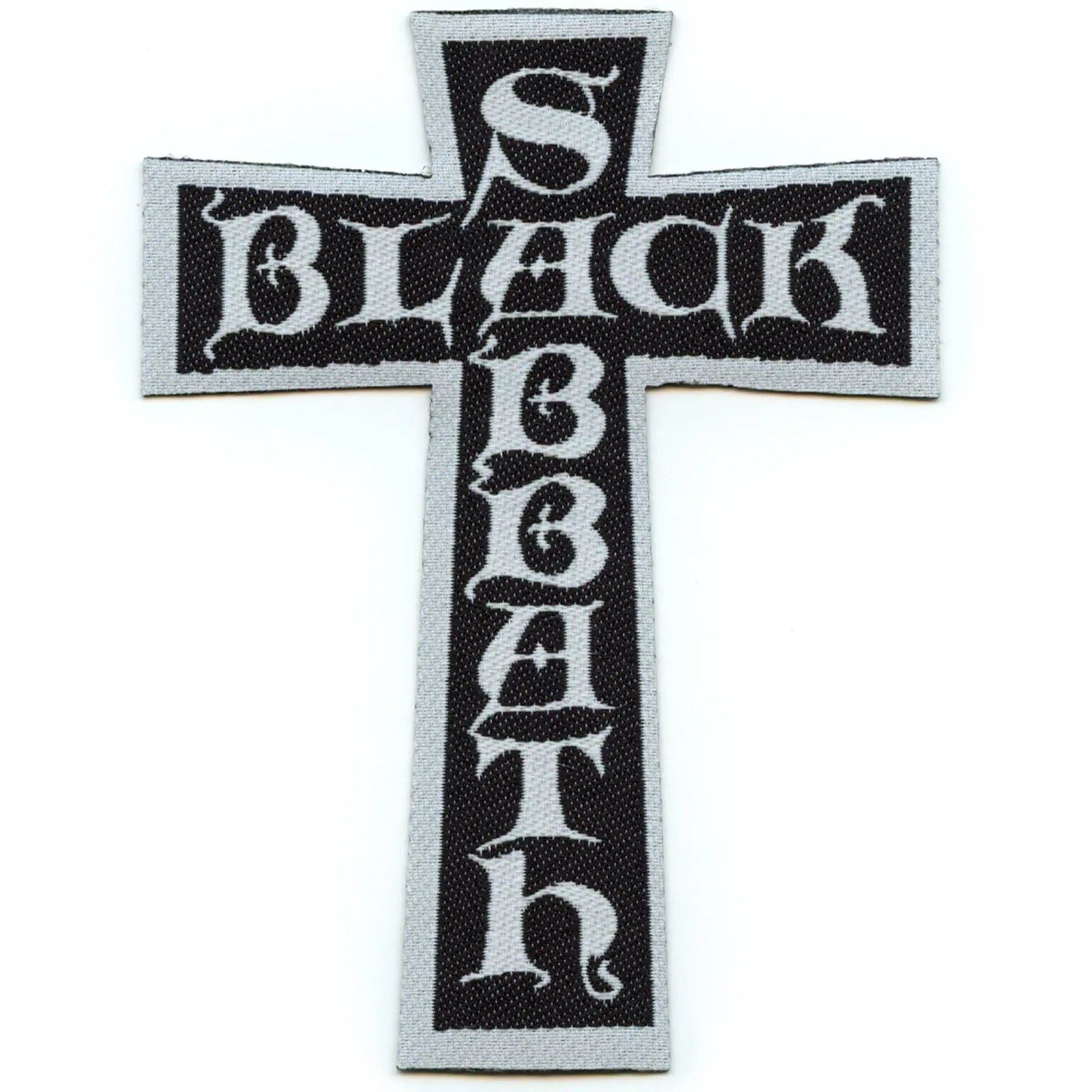 Black Sabbath White/Black Cross Patch Rock Music Embroidered Iron on