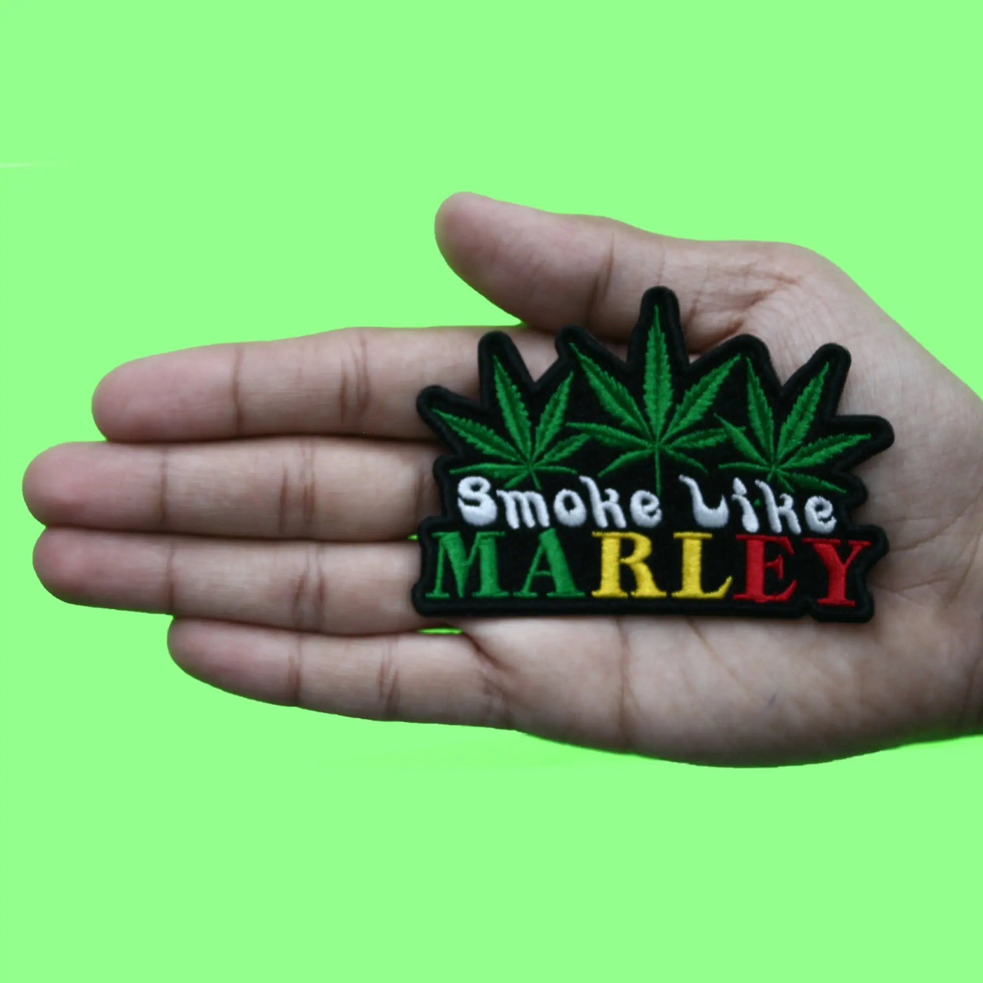 Bob Marley Script Patch Smoke Like Marley Embroidered Iron On