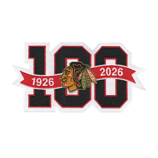 Chicago Blackhawks 100th Anniversary NHL Season Jersey Patch 2025-26 (Woven)