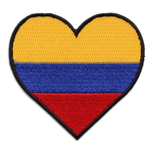Colombia Country Flag Patch Heart Hispanic Culture Embroidered Iron On