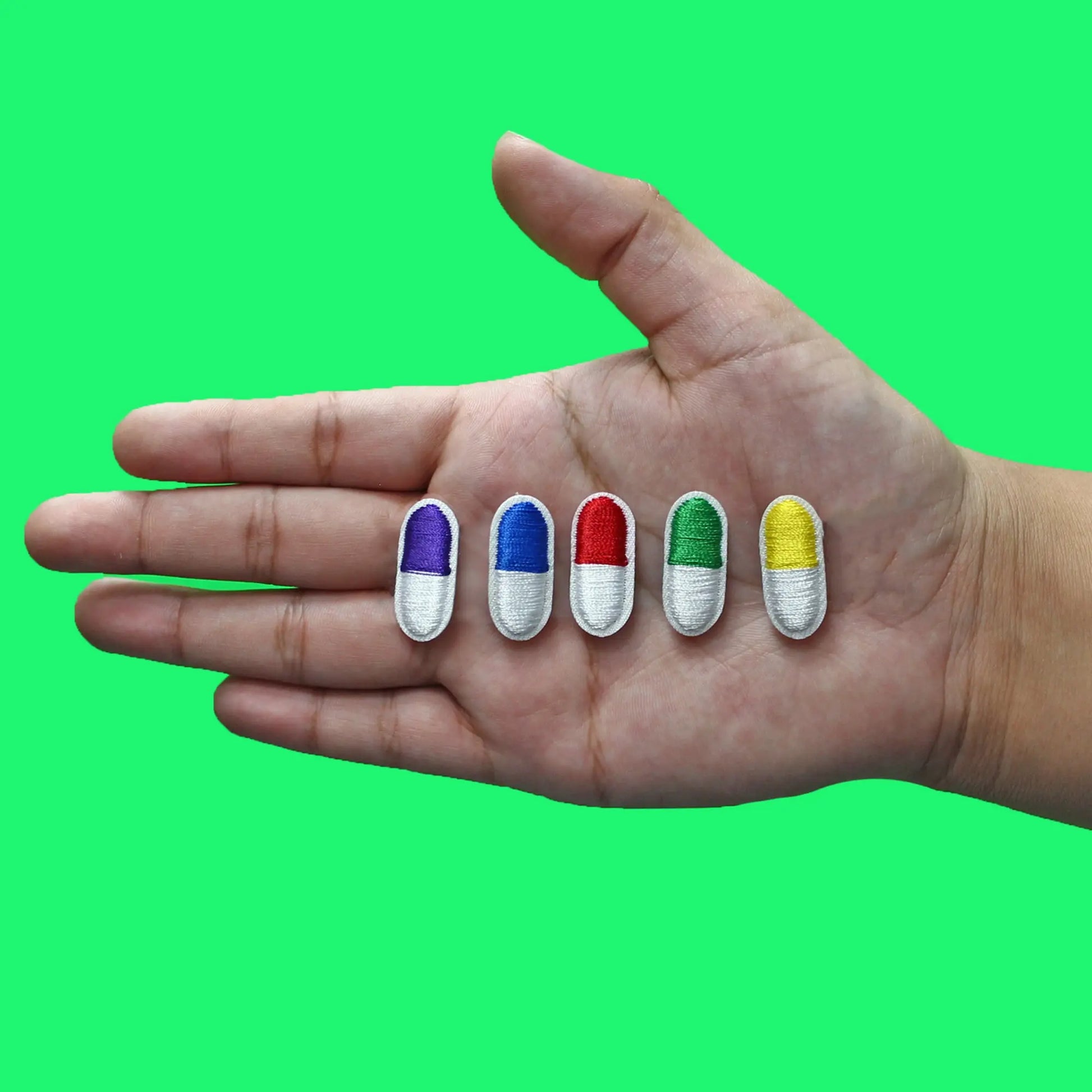 Colorful Pills Set Patch Medication 5 Piece Embroidered Iron On