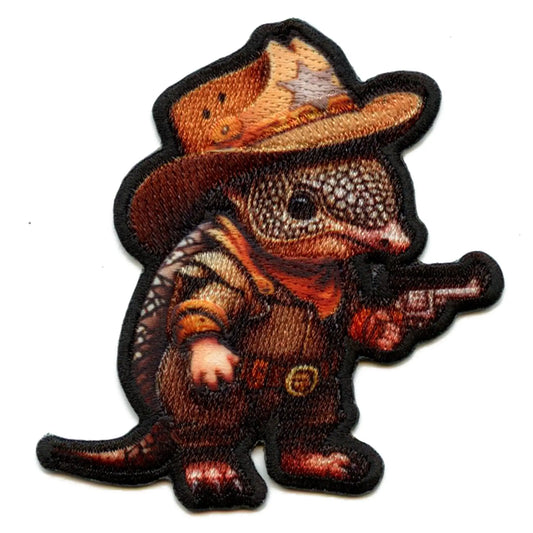 Cowboy Armadillo Sheriff Patch Western Ranger Embroidered Iron On