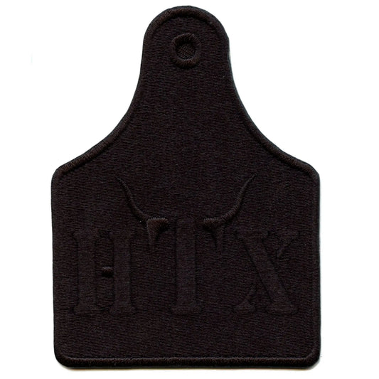Bull Ear Tags-Black Patch Southern Western Country Embroidered Iron on