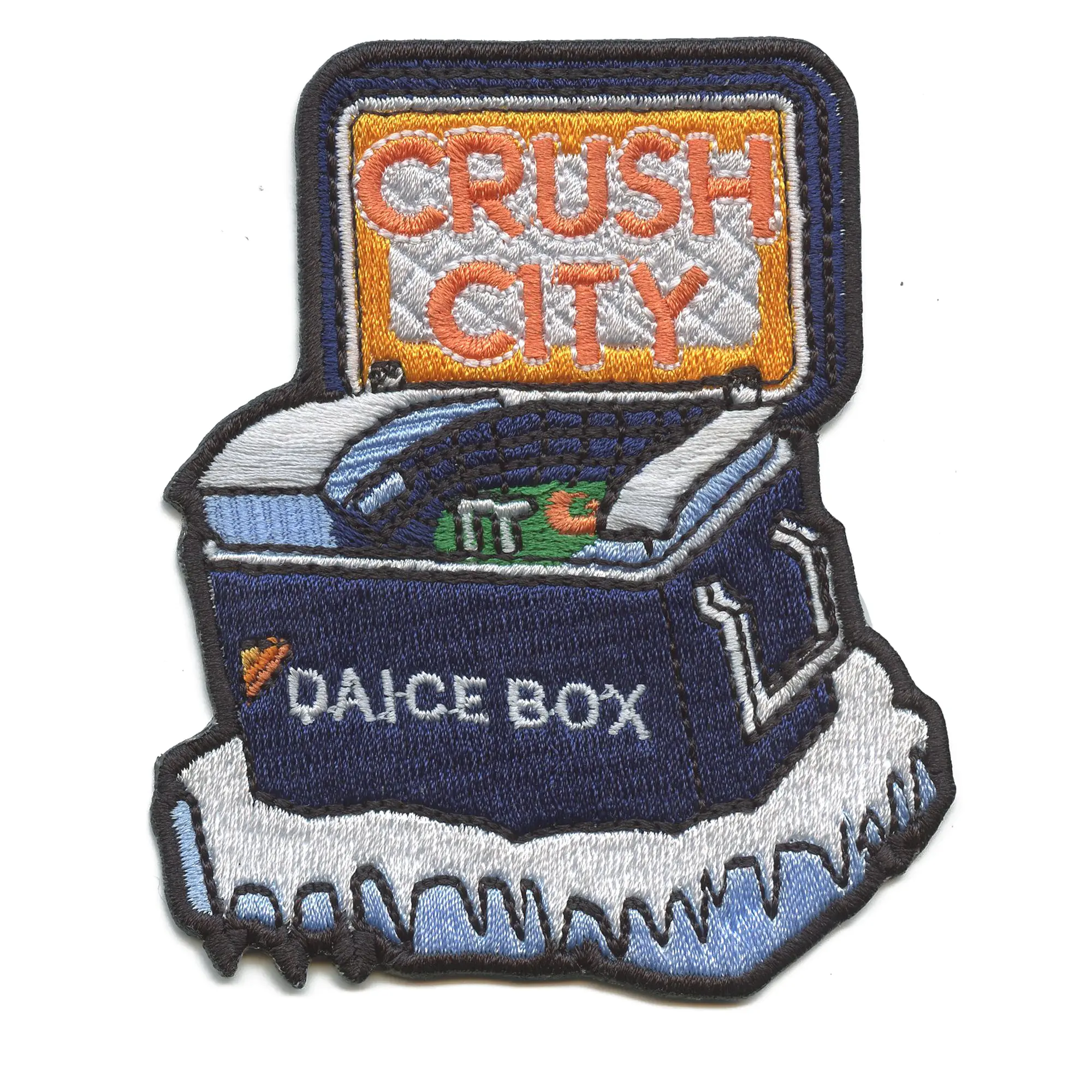 Crush City Daiced Box Patch Houston Texas Logo Embroidered Iron On