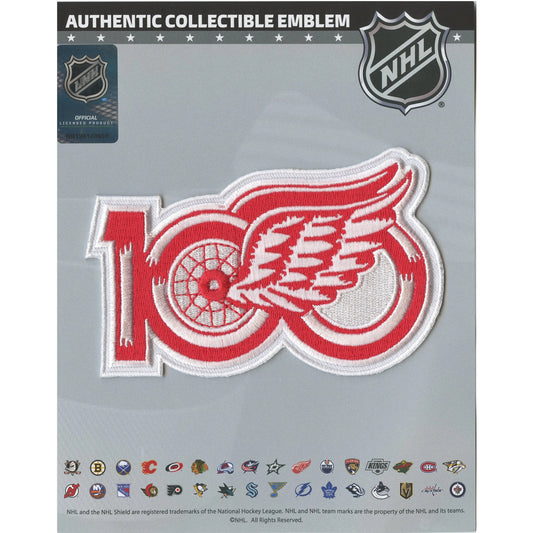Detroit Red Wings 100th Anniversary NHL Season Jersey Patch 2025-26 (White)