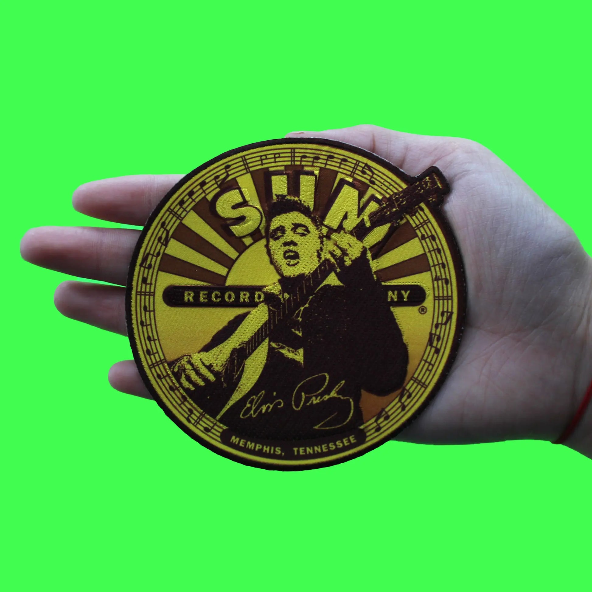 Elvis Presley Sun Record Label Design Patch Legend Rock King Sublimated Embroidery Iron on
