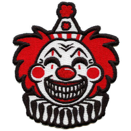 Evil Circus Clown Patch Creepy Smile Embroidered Iron On