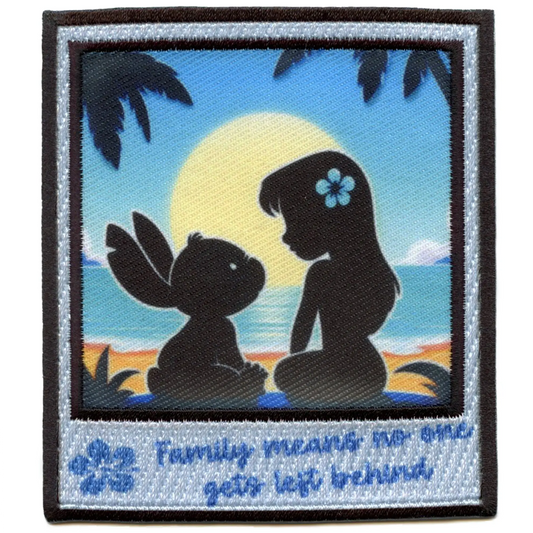 Family Means No One Gets Left Behind Patch Snapshot Island Alien Embroidered Iron On