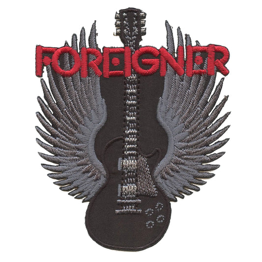 Foreigner Guitar Wings Patch Hard Rock Band Embroidered Iron On