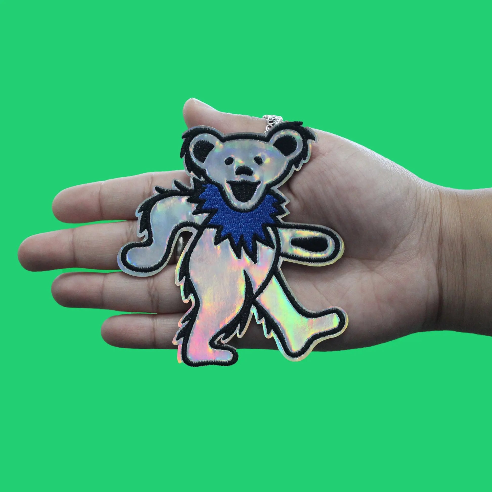 Grateful Dead Iridescent Dancing Bear Patch American Rock Band Embroidered Iron On
