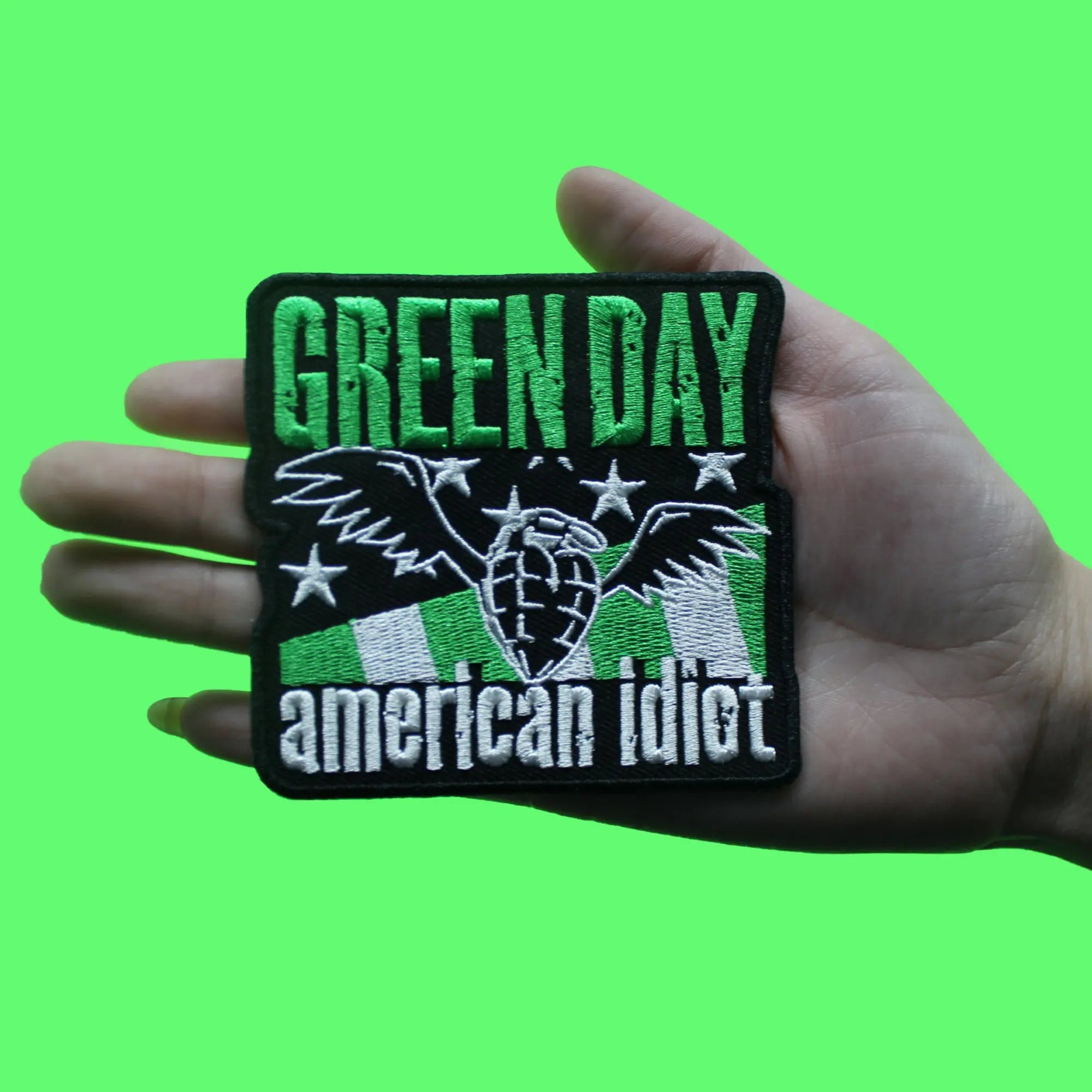 Green Day Rock Patch American Idiot Wings Embroidered Iron On