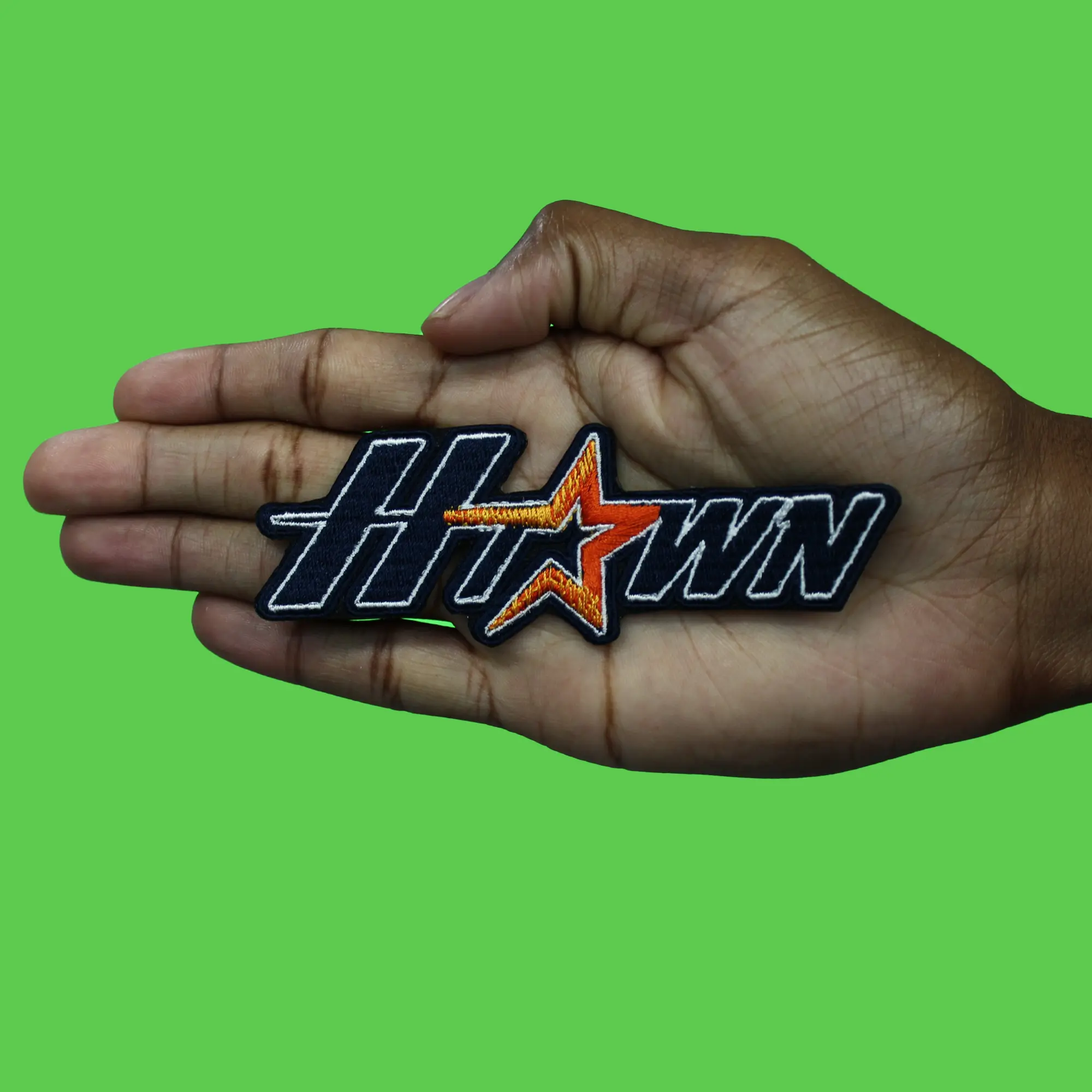 H-Town Star Patch Houston Baseball Script Embroidered Iron on