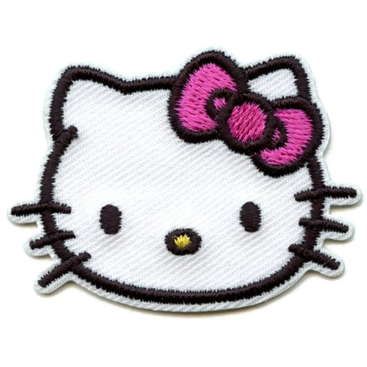 Hello Kitty Mini Head Shot Patch Iconic Red Bow Embroidered Iron On