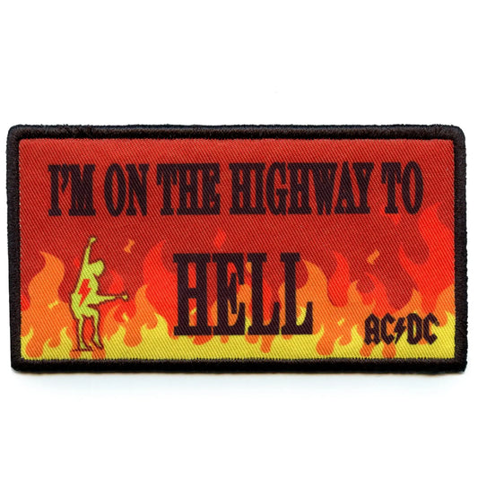 ACDC Highway to Hell Patch Flames Rock Music Sublimated Iron On