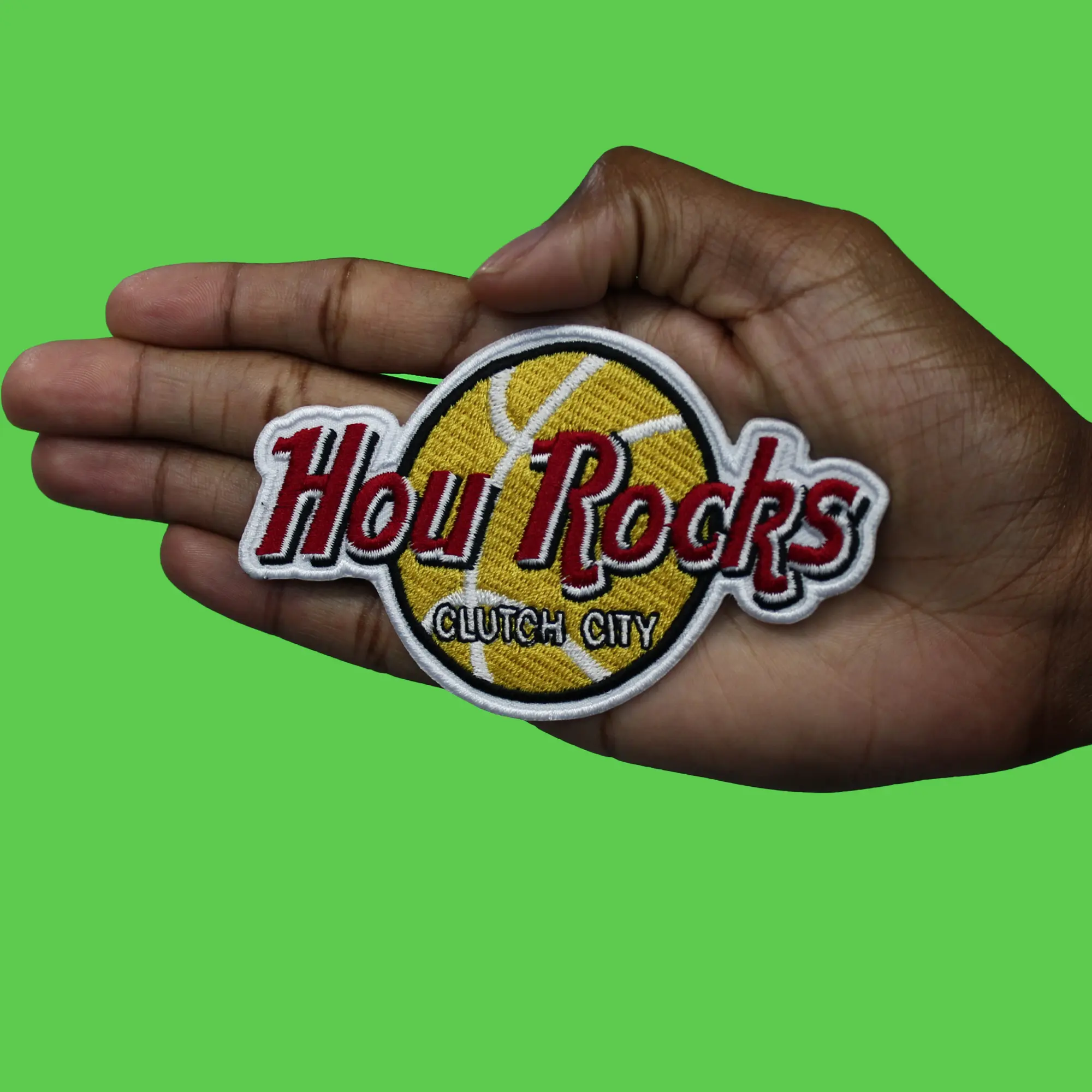 Hou Rocks Clutch City Patch Houston Basketball Embroidered Iron on
