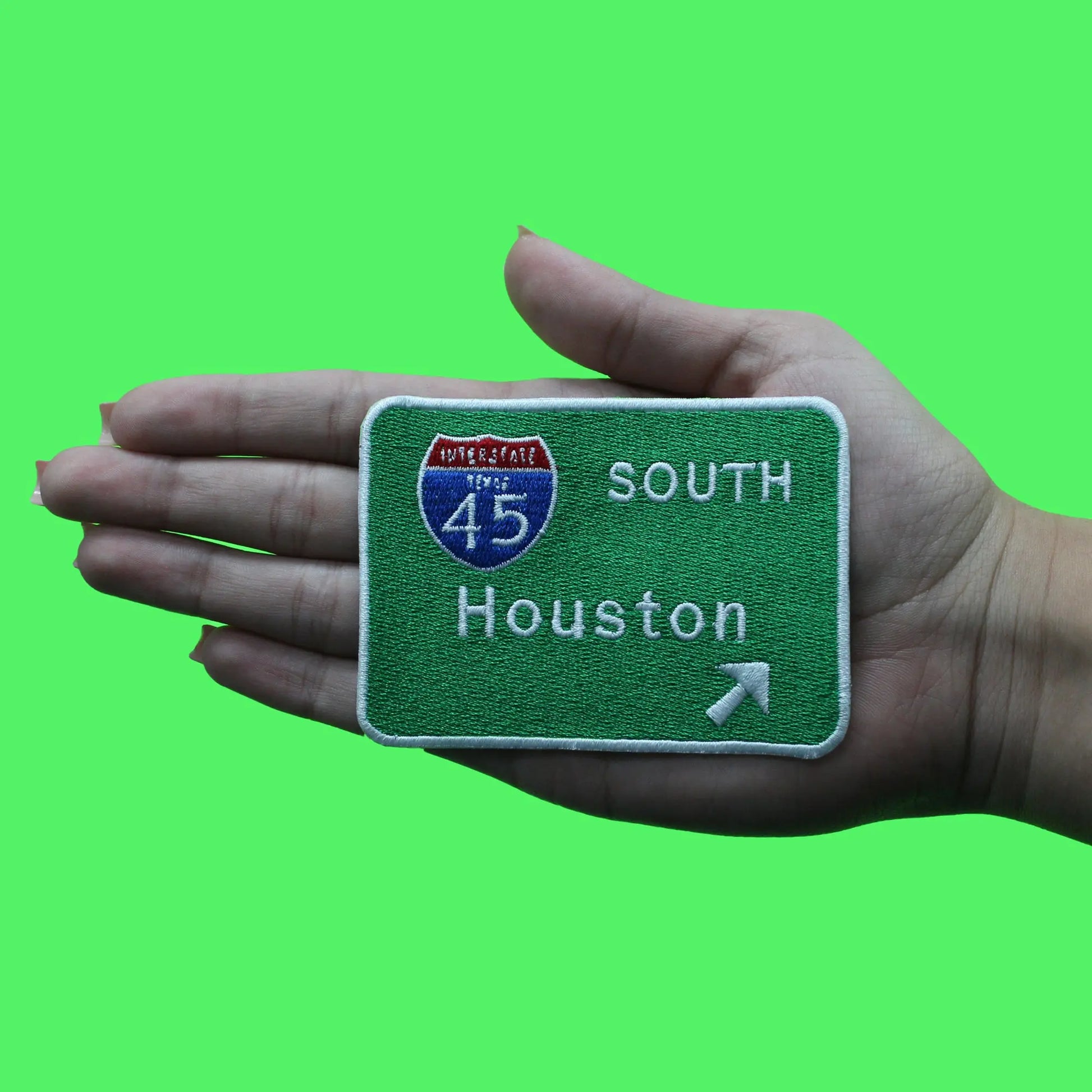 Houston 45 South Interstate Freeway Sign Patch Texas Embroidered Iron on