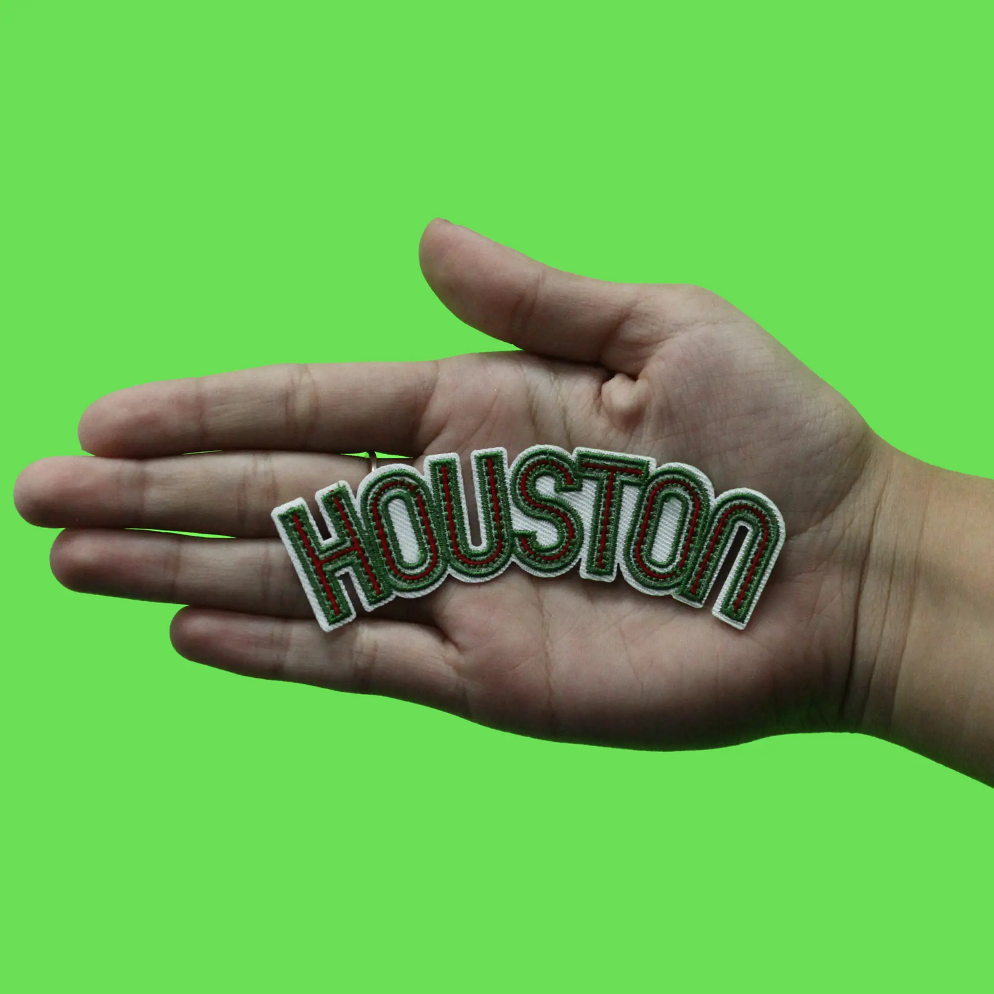 Houston Mexican Colors Patch Hispanic Support Sport Embroidered Iron On