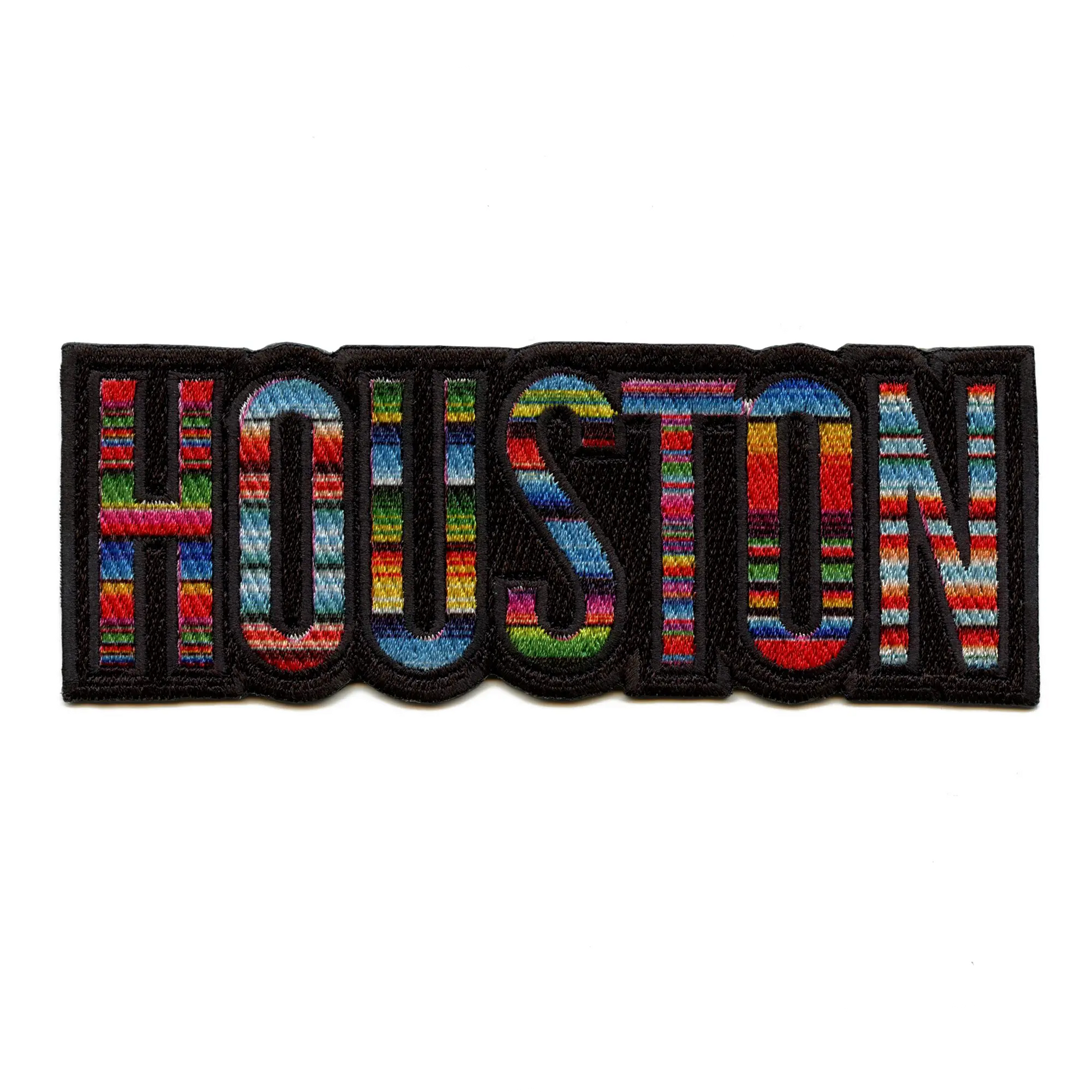 Houston Serape Script Patch Hispanic Culture City Embroidered Iron On