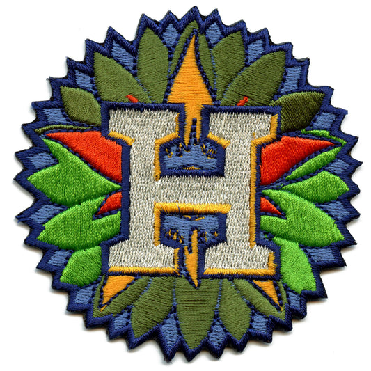 Houston H Flower Patch Texas Aesthetic Logo Embroidered Iron On