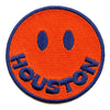 Houston Smiley Face Patch Orange Emoji Embroidered Iron on