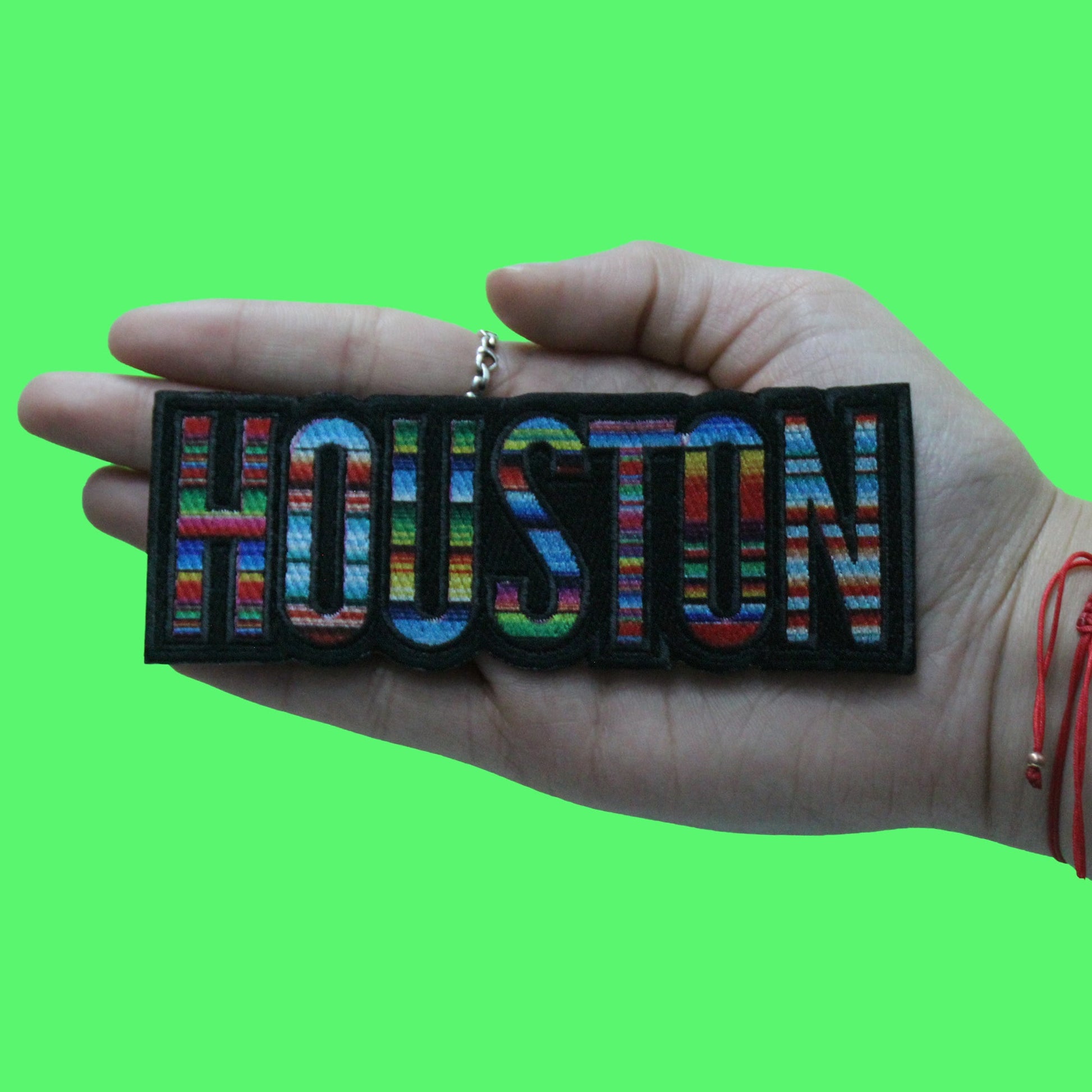 Houston Serape Script Patch Hispanic Culture City Embroidered Iron On