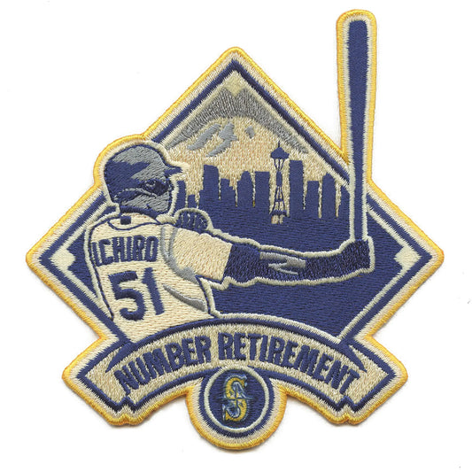 Ichiro Hall of Fame Number Retirement Game Hat Jersey Patch Embroidered