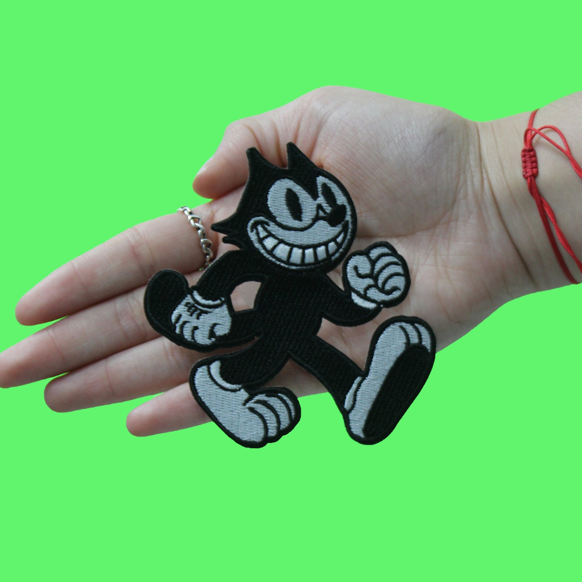 Iconic Kids Cartoon Patch Black Cat Walking Embroidered Iron On