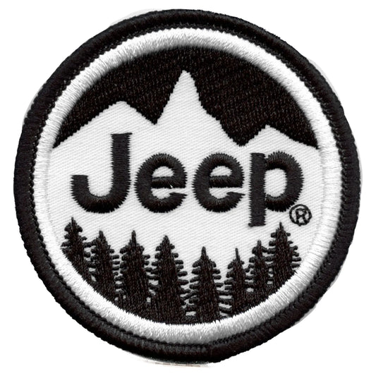 Jeep Car Logo Patch Open Road Mountain Forrest Embroidered Iron On
