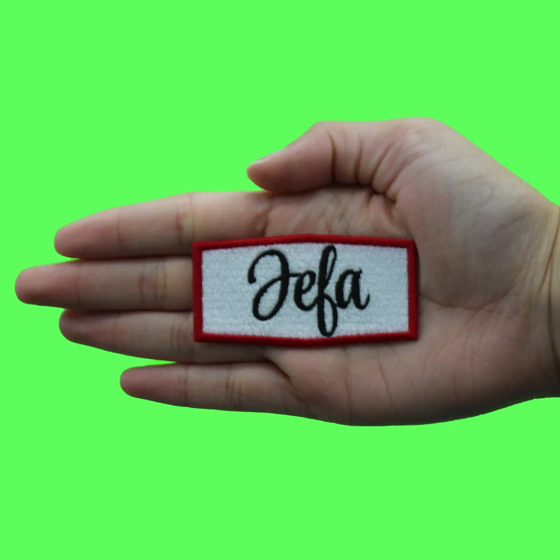 Jefa Red Tag Patch Mexican Mom Boss Embroidered Iron On