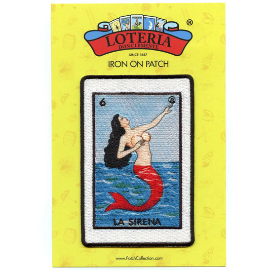 La Sirena 6 Patch Mexican Loteria Card Sublimated Embroidery Iron On