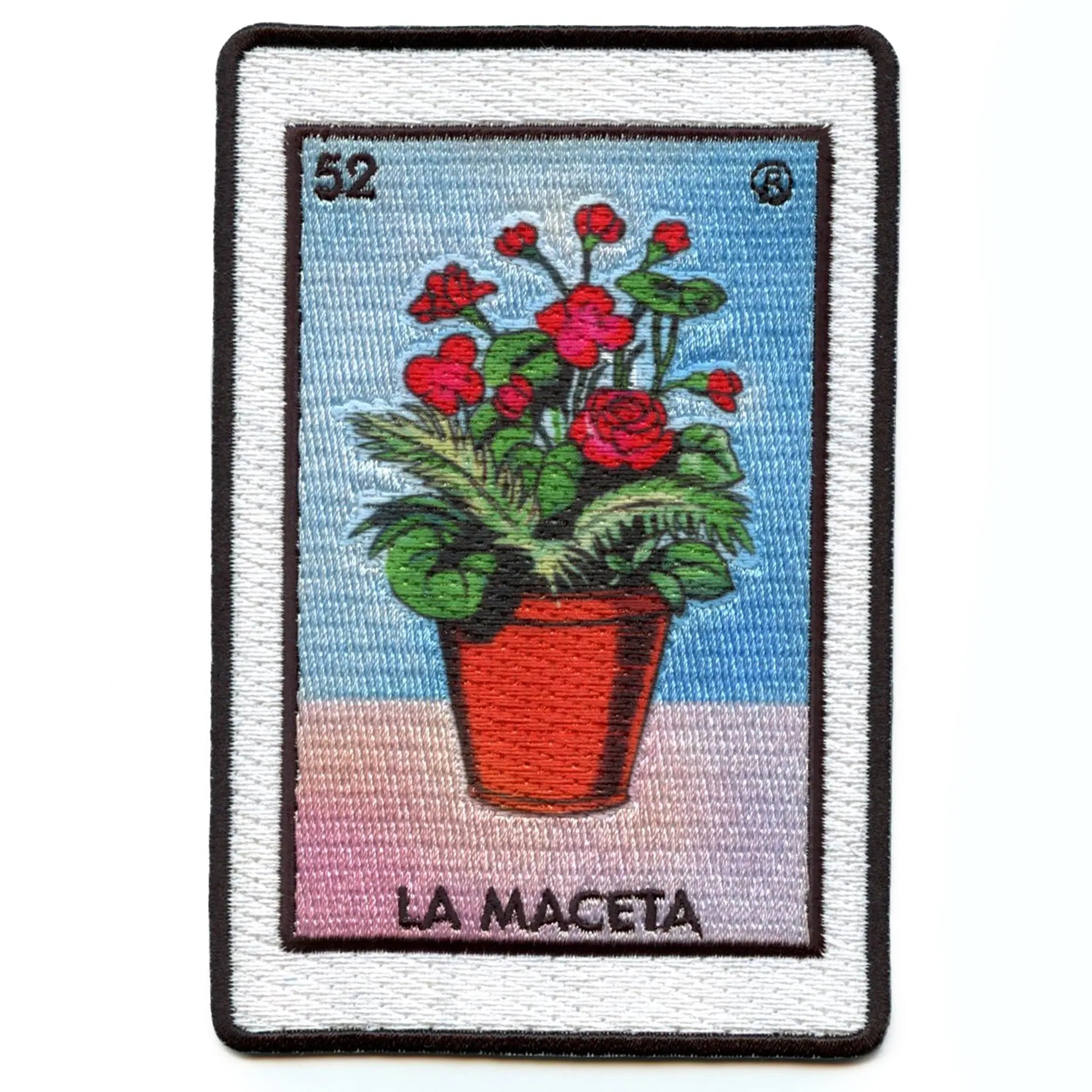La Maceta 52 Patch Mexican Loteria Card Sublimated Embroidery Iron On