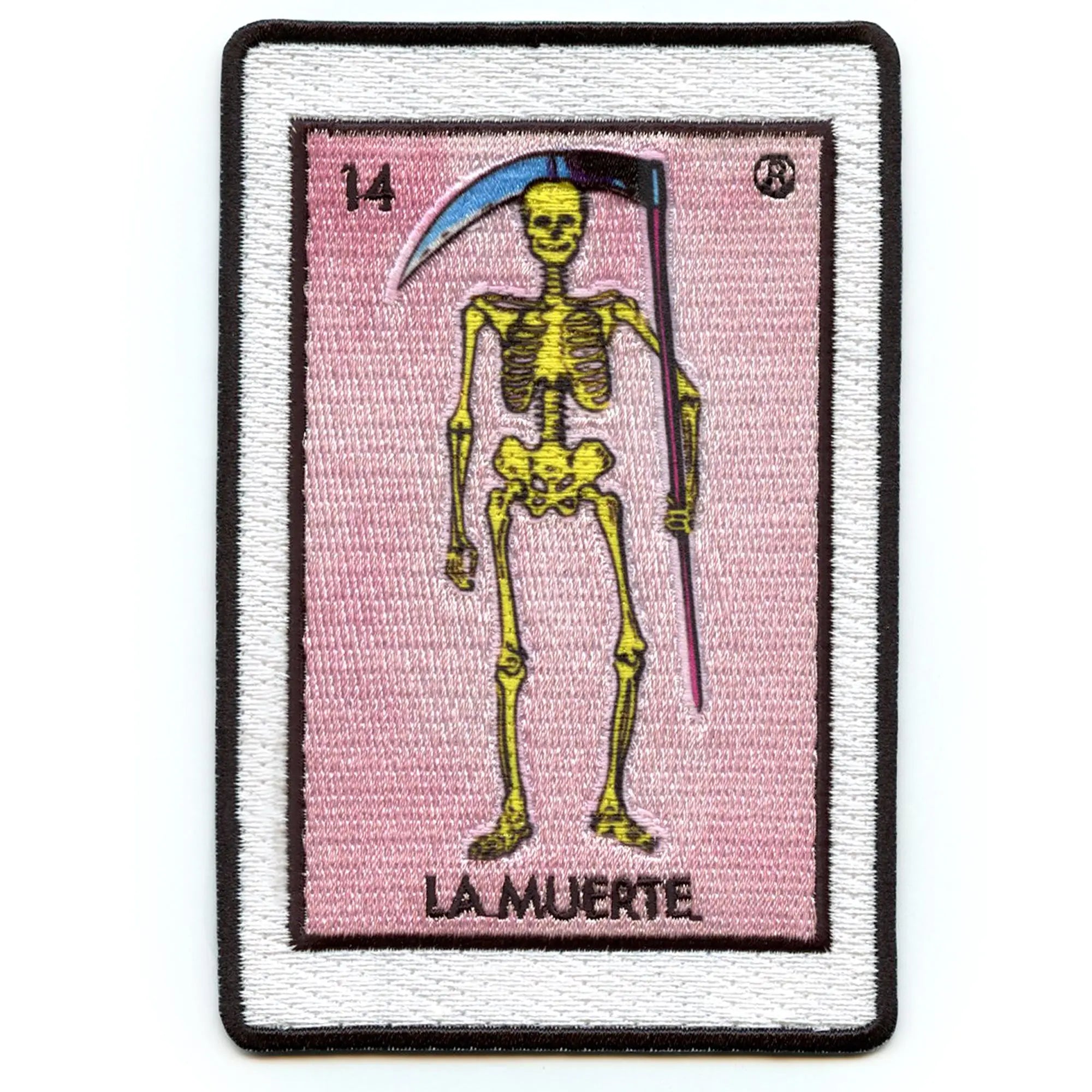 La Muerte 14 Patch Mexican Loteria Card Sublimated Embroidery Iron On