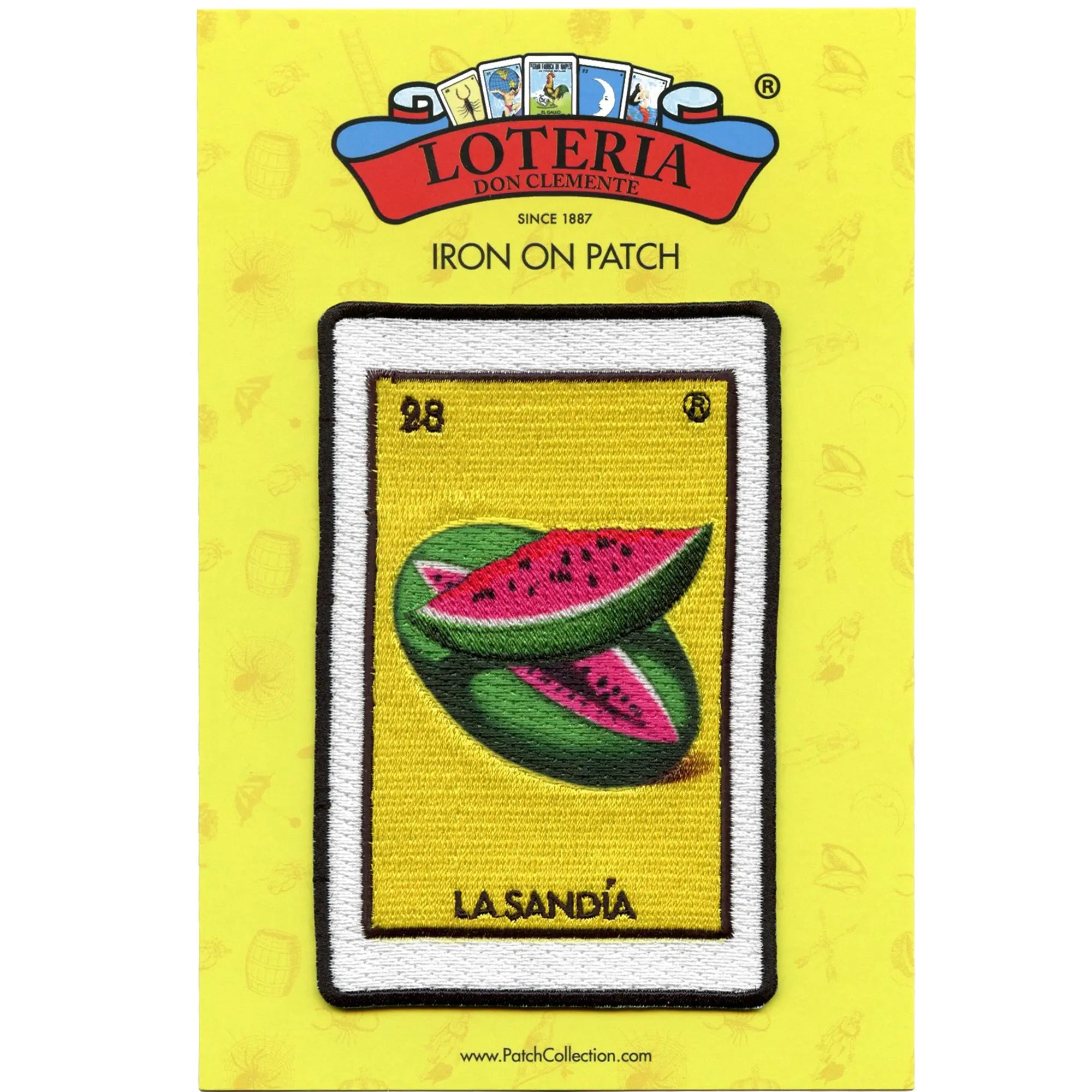 La Sandia 28 Patch Mexican Loteria Card Sublimated Embroidery Iron On