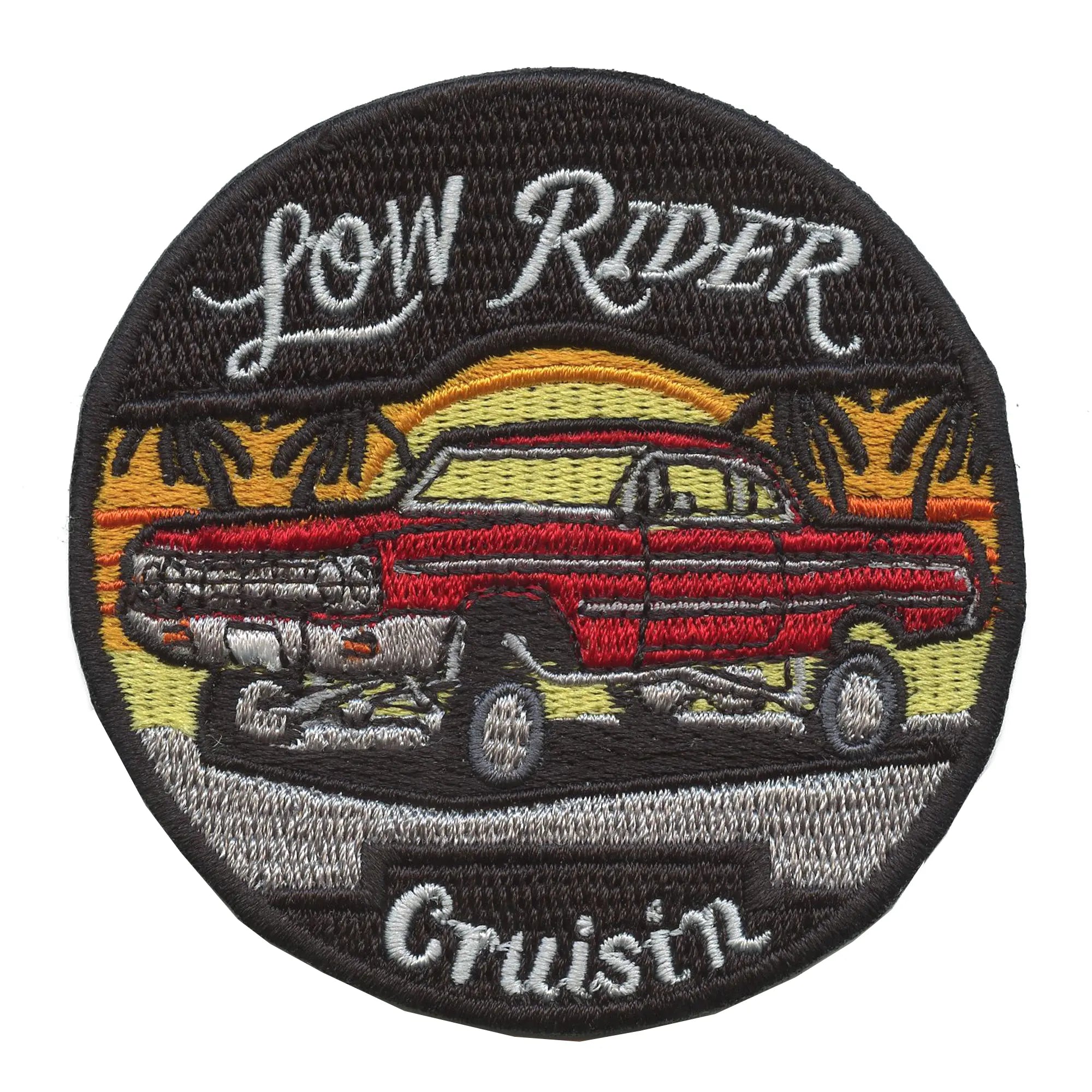 Low Rider Crusin Patch Cali Car Culture Embroidered Iron On