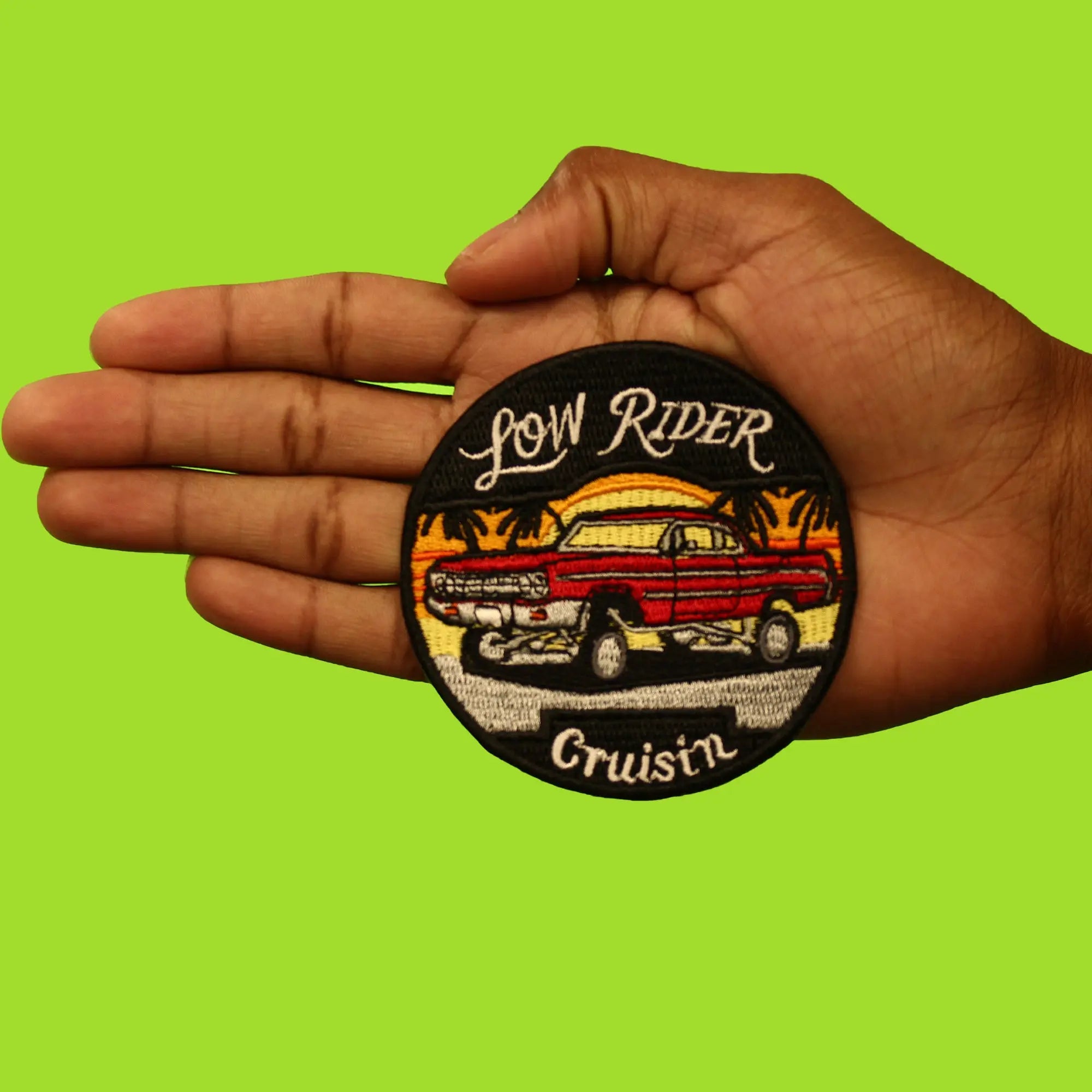 Low Rider Crusin Patch Cali Car Culture Embroidered Iron On